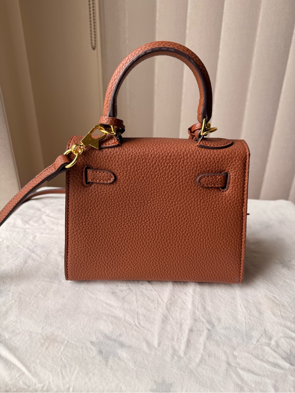 Hermes Cognac Togo Leather Mini Crossbody with Gold Hardware - Picture 4 of 13